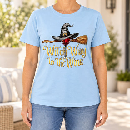 Witch Way to the Wine-Funny Halloween Wine Lover Women's T-Shirt