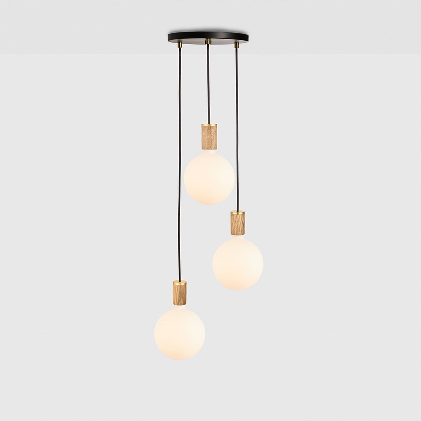 Triple Pendant in Oak + Sphere IV