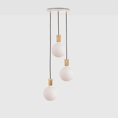 Triple Pendant in Oak + Sphere IV