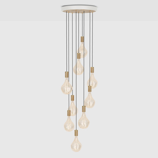 Nine Pendant in Oak + Voronoi II