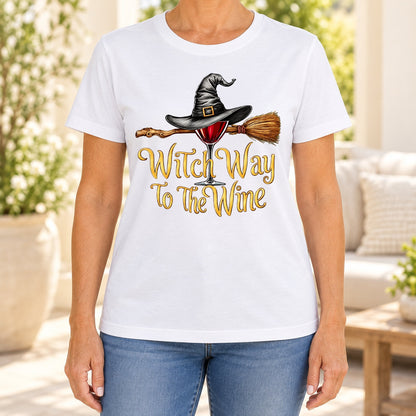 Witch Way to the Wine-Funny Halloween Wine Lover Women's T-Shirt